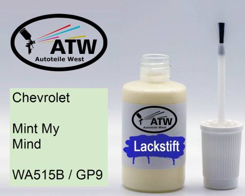 Chevrolet, Mint My Mind, WA515B / GP9: 20ml Lackstift, von ATW Autoteile West.